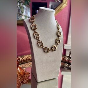 1980's Golden Architecture Chunky Link Chain Necklace